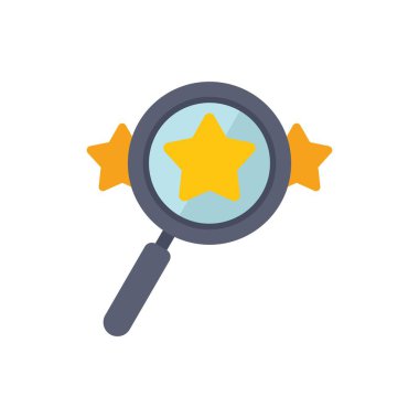 En iyi kalite değerlendirmesi ve mükemmel servis geri bildirimi için yıldızlı müşteri değerlendirmelerine odaklanan büyüteç