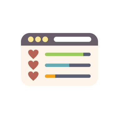 İnternet sitesinde müşteri memnuniyeti derecesi yükleme çubukları ve kalplerle gösteriliyor