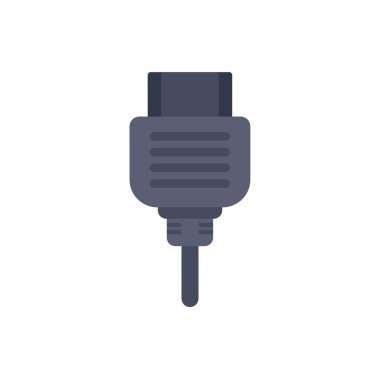 Bir usb prizinin basit düz tasarım simgesi bir usb portuna takılıyor