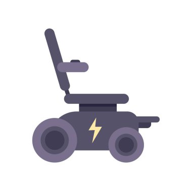 Akü sembollü modern elektrikli sandalye, engelli bireyler için hareket ve özgürlük sağlıyor