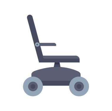 Engelliler için hareketlilik yardımı, erişilebilirlik ve bağımsızlığı destekleyen elektrikli sandalye simgesi
