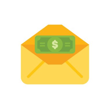 Bir dolarlık banknot içeren sarı zarf, ödeme, havale ve çevrimiçi para transferi gibi konseptler.