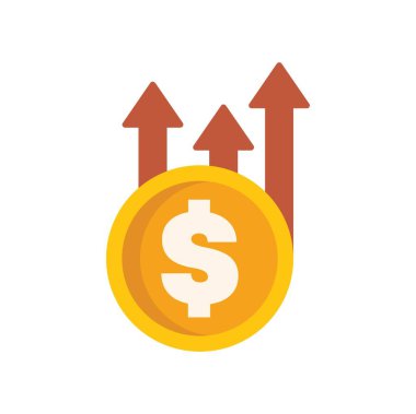 Artan karı gösteren üç oklu büyük altın para.