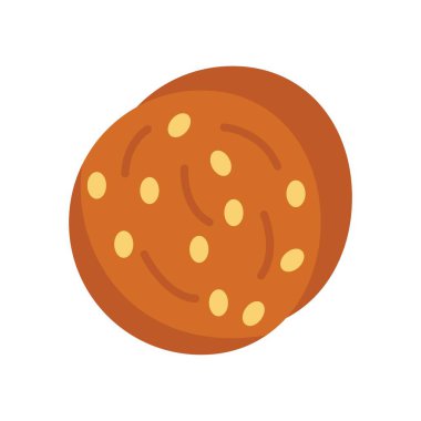 Yuvarlak taze ekmek ve üstünde susam tohumu.