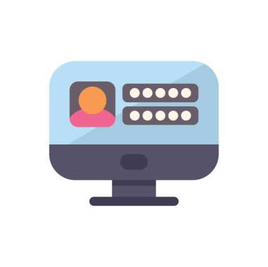 Kullanıcı profilini giriş ve parola formuyla gösteren bilgisayar, kullanıcı hesabı, giriş, eski bilgisayar arayüzü kavramı