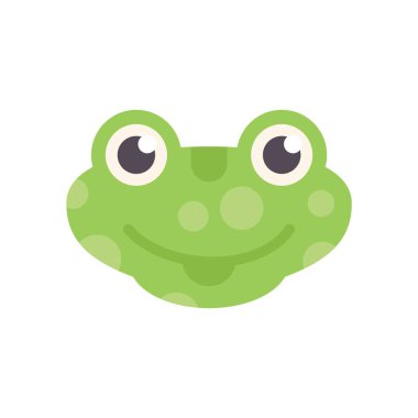 Gülümseyen ve dilini dışarı çıkaran mutlu yeşil bir kurbağanın çizgi film çizimi