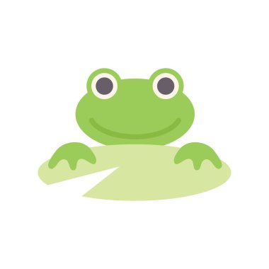 Neşeli yeşil kurbağa bir nilüfer yaprağında oturuyor, gölün sessizliğinin ve huzurunun tadını çıkarıyor.