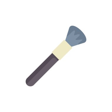 Siyah saplı makyaj fırçası ve beyaz arka planda köşegen şeklinde uzanan gri tüyler.