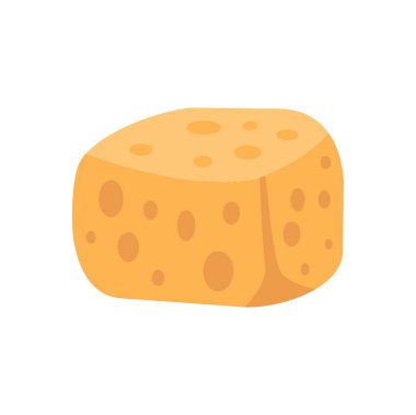 Kare bir İsviçre peynirinin delikli karikatür çizimi