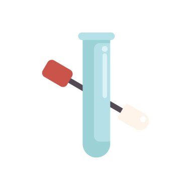 Beyaz arka planda analiz, tıbbi araştırma ve analiz ekipmanları örnekleme için pamuklu test tüpü ile laboratuvar cam test tüpü.