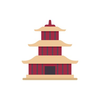 Bu illüstrasyonda, eşsiz mimari tarzını vurgulayan geleneksel bir Asya pagodası sergilenmektedir.