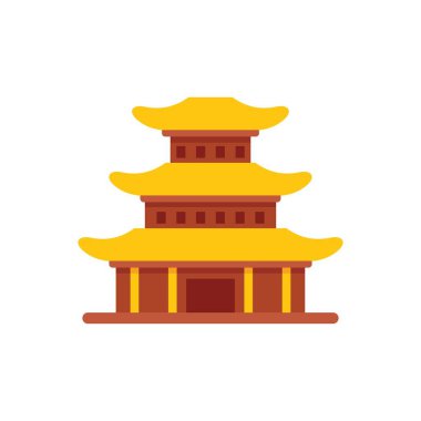 Geleneksel Asya mimarisi, eğri çatılı ve birden fazla katlı dini bina.