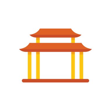 Bu vektör illüstrasyonunda geleneksel bir Japon ya da Çin kapısı var. Asya kültürünün ve mimarisinin sembolü.