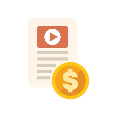 Çalma düğmeli dijital belge yanında bir dolar para olan bir videoyu gösteriyor