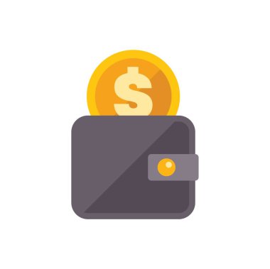 Üzerinde bir dolar işareti olan büyük, parlak bir altın para taşıyan bir cüzdan.