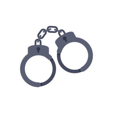 Bu resimde bir çift kelepçe var, kolluk kuvvetlerini, suçu ve özgürlüğün kısıtlanmasını temsil ediyor.