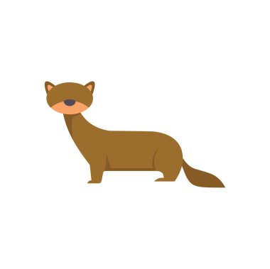 Dört ayaklı, beyaz bir arka planda izole bir kahverengi gelinciğin basit ve renkli vektör çizimi