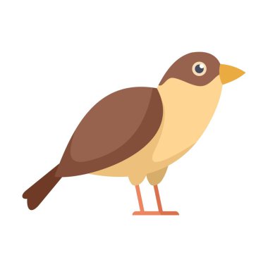 Sıradan bir kuşun bembeyaz bir arka planda hareketsiz durmasının minimalist çizimi