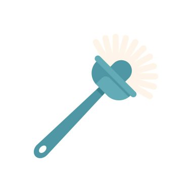 Bu vektör illüstrasyonu, temizlik ve ev işlerini temsil etmek için mükemmel beyaz tüylü mavi bir temizlik fırçası içerir.