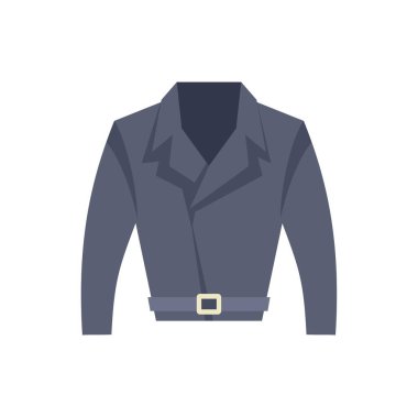 Kemerli şık kısa deri ceket. Zamansız ve modaya uygun bir şeyler arayan erkek ve kadınlar için mükemmel.