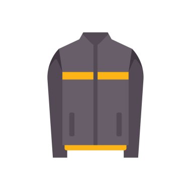 İnşaat alanlarında görünürlüğün arttırılması için yansıtıcı çizgiler içeren modern iş giysisi ceketi