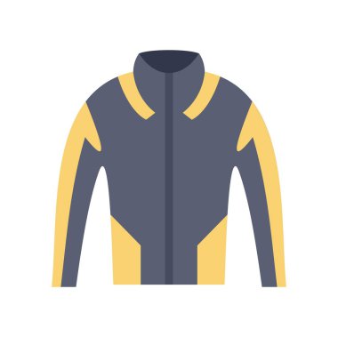 Uzun kollu ve fermuarlı soğuktan korunan kış ceketi, kışlık kıyafet kavramı.