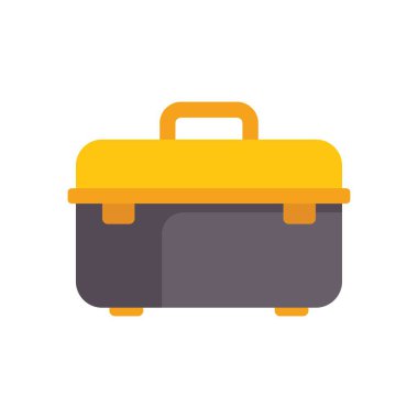 Sarı ve gri alet kutusu kapalı duruyor, bir tamircinin kullanması için hazır.