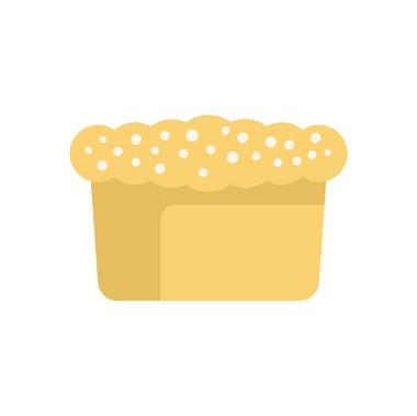 Bu vektör illüstrasyonunda beyaz kremayla süslenmiş bir somun paskalya ekmeği var, bahar projeleri için mükemmel.