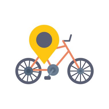 Bisiklet kolay izleme ve yön bulma için GPS navigasyon sistemi pin ile konumu gösteriyor