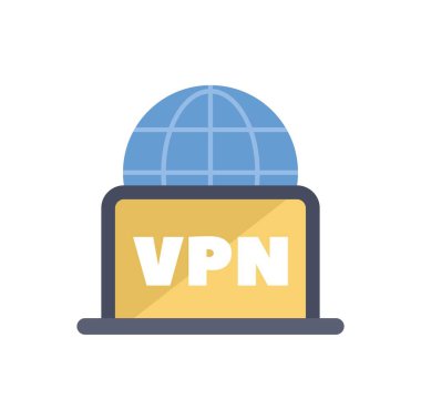 Yukarıdaki dünya ile ekranda vpn gösteren dizüstü bilgisayar, güvenli ve özel internet erişimini simgeliyor