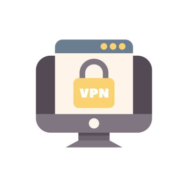 Güvenli bir vpn bağlantısı gösteren masaüstü bilgisayarı, çevrimiçi faaliyetler için gizlilik ve veri şifrelemesi sağlar