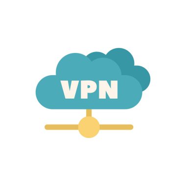 Bulut hesaplama vpn erişimi bu renkli vektör illüstrasyonunda güvenli bir bağlantı sağlıyor
