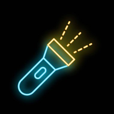 Neon feneri karanlıkta parıldıyor.