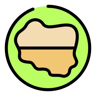 Yeşil bir çemberin içindeki iki toprak katmanının kesitini gösteren basit bir vektör simgesi