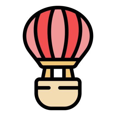 Gökyüzünde yüzen kırmızı sıcak hava balonu seyahat, macera ve turizm projeleri için mükemmel.