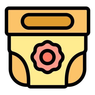 Bebek bezinin renkli bir simgesi, bir bebek için bebek bezi tasviri.