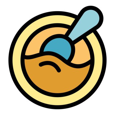 Bu ikon bir kaşık hamuru karıştırıyor, yemek ve pişirmeyi temsil etmek için mükemmel.