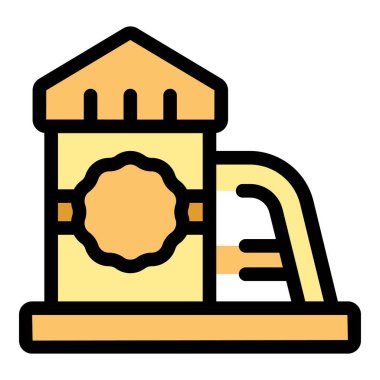 Kaydırak ve kule elementi ile modern ve renkli oyun alanı ekipmanları, eğlence ve açık hava aktivitelerini göstermek için mükemmel.