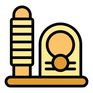 Oyuncak fare simgesi ile kedi tırmalama iletisi, web tasarımı ve mobil uygulama geliştirme için renk tasarımı biçimi