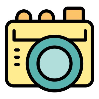 Sarı bir kameranın basit ama göz alıcı simgesi. Fotoğrafçılığı ve anıları yakalamak için mükemmel.