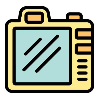 Bu simge, fotoğraf, resim düzenleme veya sosyal medya ile ilgili web siteleri veya uygulamalar için ideal bir dijital kamerayı temsil eder.