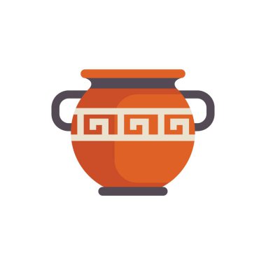 Klasik Yunan terasotta vazosu. Daha düz bir deseni var. Eski çömlekçiliği andırıyor.