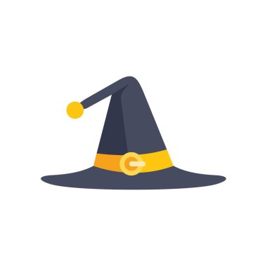 Cadı şapkası kıvrımlı ve sarı bantlı. Cadılar Bayramı kutlamalarına biraz sihir katmak için mükemmel.