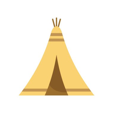 Bu illüstrasyonda klasik bir kızılderili kızılderili çadırı yer almakta, ikonik konik şekli ve geleneksel tasarımı sergilenmektedir.