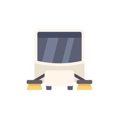 Sokak temizleme makinesi yol yüzey simgesini beyaz arkaplanda düz bir şekilde temizleme