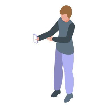 Artırılmış gerçeklikle akıllı telefon kullanan kişi etkileşimi