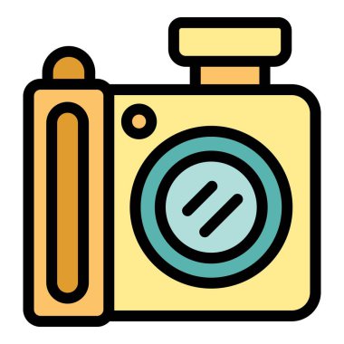 Bu simge, fotoğraf sanatını sembolize eden parlak tasarımı ve göze çarpan lensleriyle karakterize edilmiş modern bir anlık fotoğraf makinesine sahiptir.