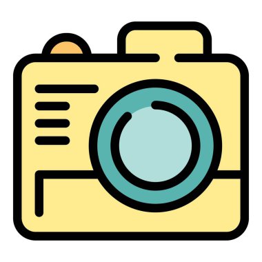 Fotoğrafçılık kavramını temsil eden, geniş mercekli basit bir kamera simgesi