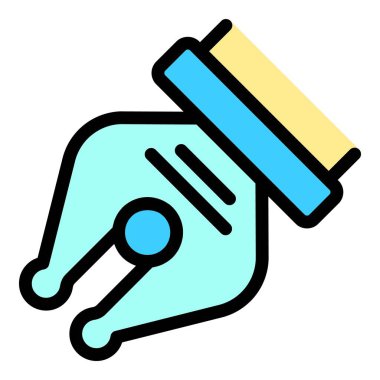 Dolma kalem ucu çizimi, basit simge işareti, yazma aracı