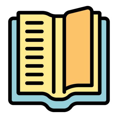 Bir yer imine sahip açık kitap, eğitim veya editoryal kavramlar için metin satırlarını gösterir